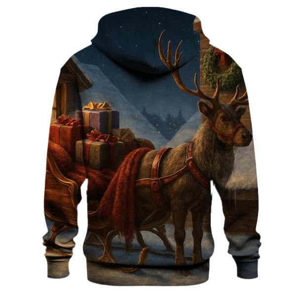 Midnight Sleigh By Candlelit Rooftop printed hoodies