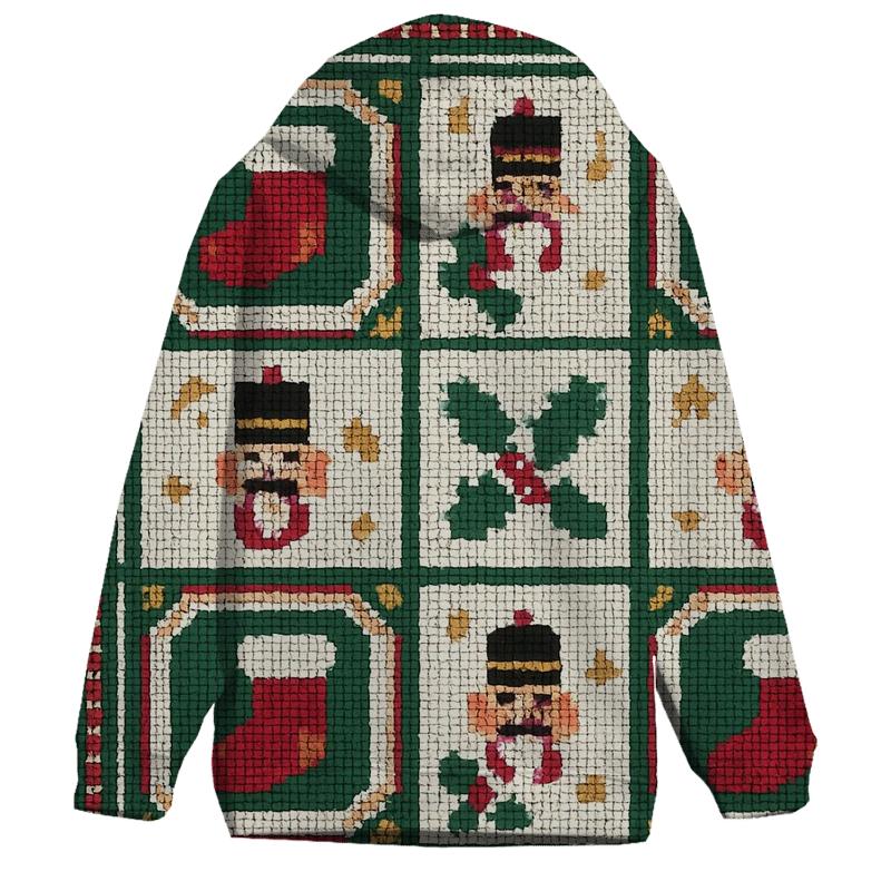 Santa Stocking Patchwork Grid Design printed hoodies