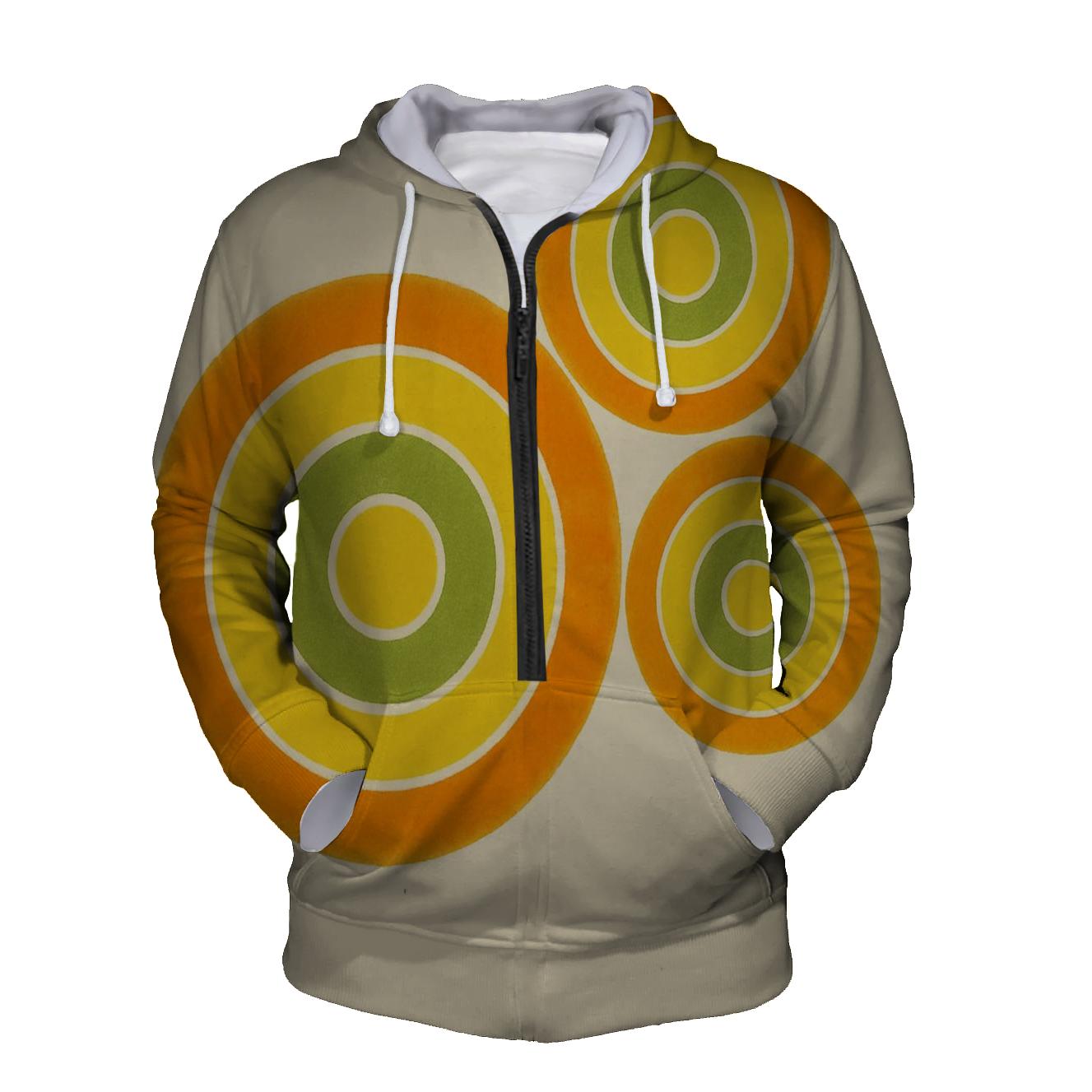 Citrus Bullseye Cluster zip-up hoodies