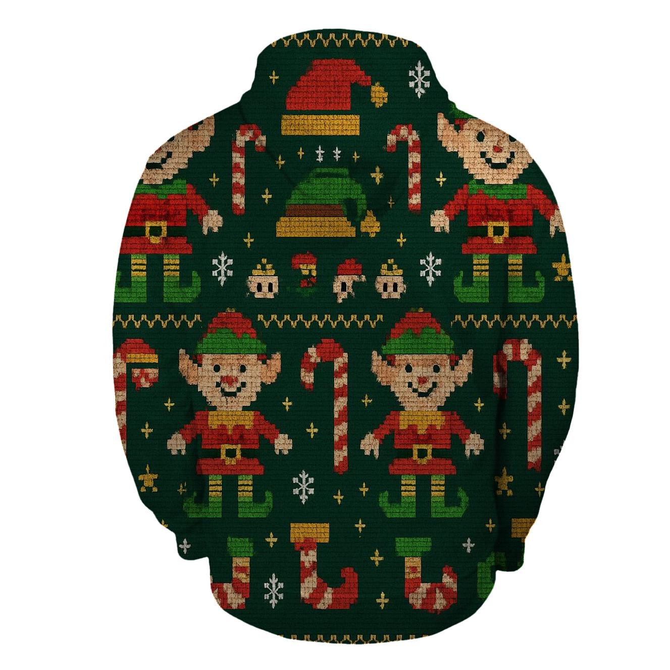 Festive Elf Parade Pattern lightweight hoodies