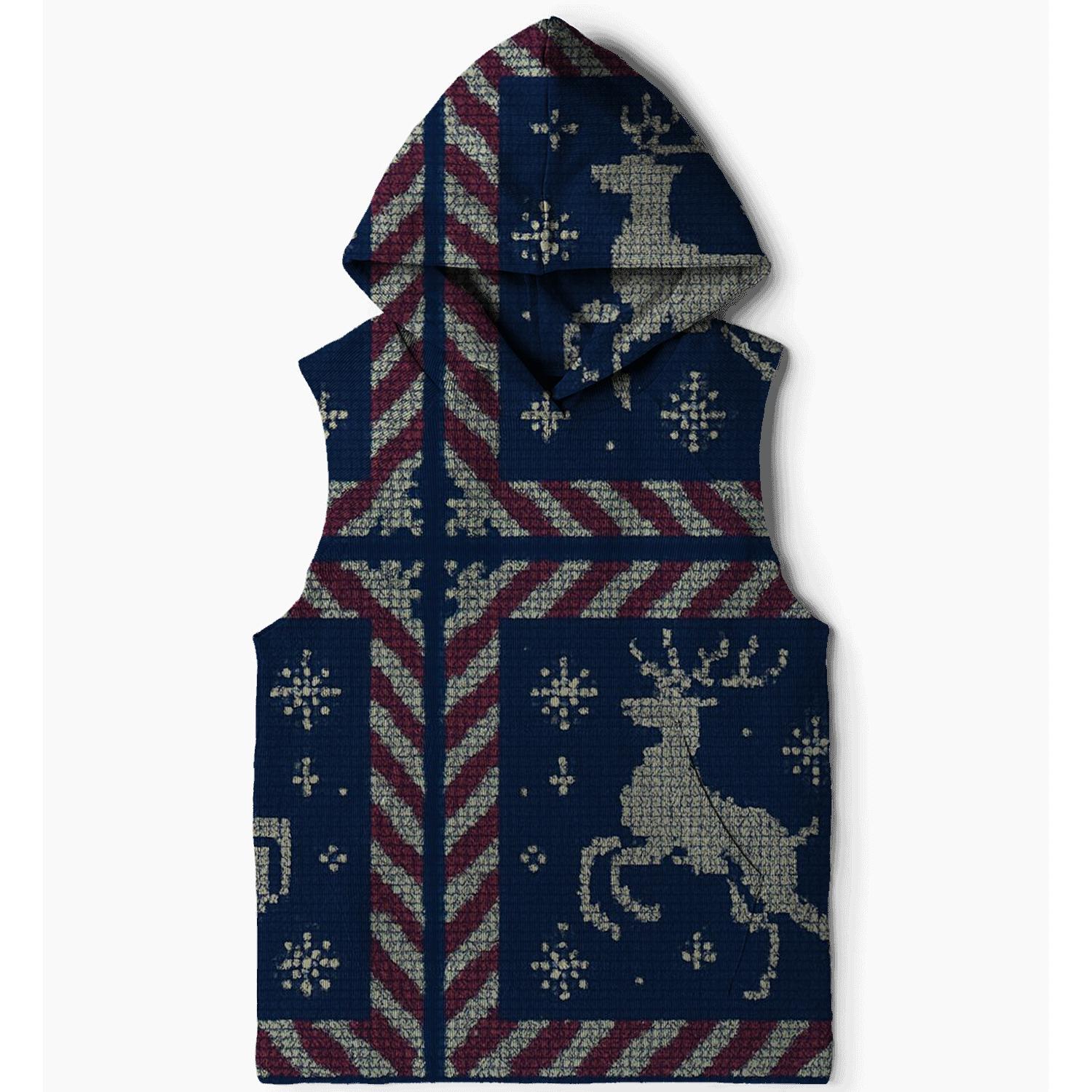 Reindeer Ribbon Tinsel Grid Design hoodies fashion