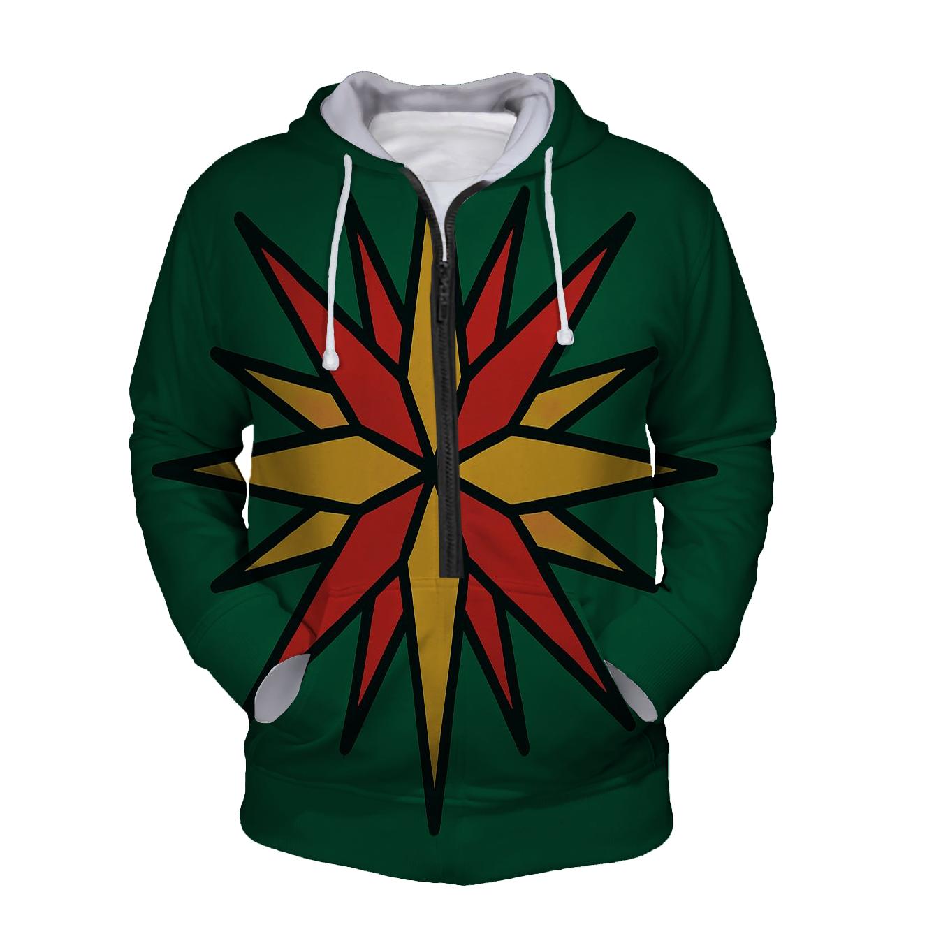 Radiant Christmas Starburst zip-up hoodies