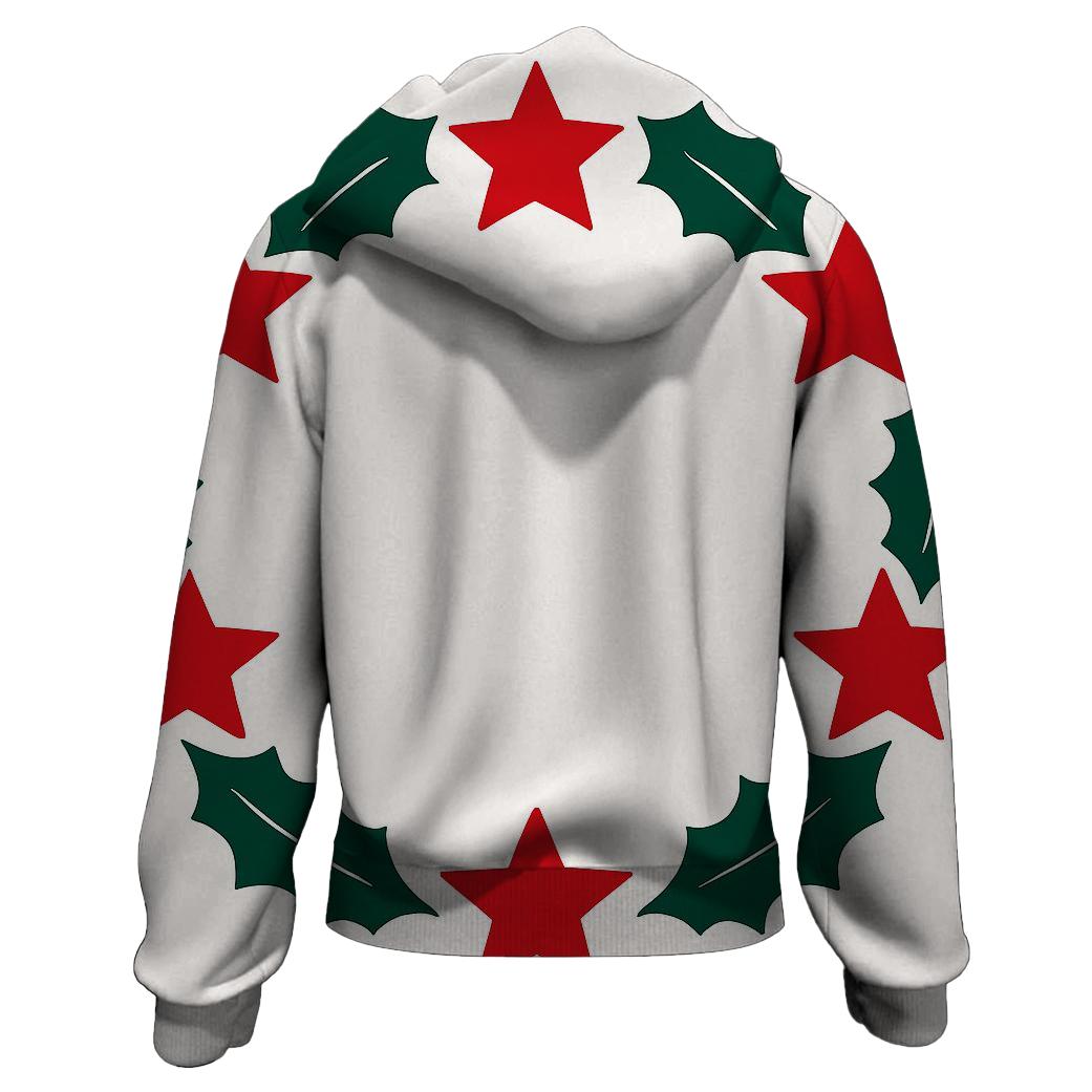 Geometric Star Wreath zip-up hoodies