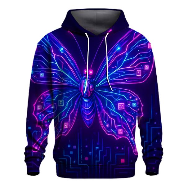 Neon Cybernetic Butterfly hoodie trends