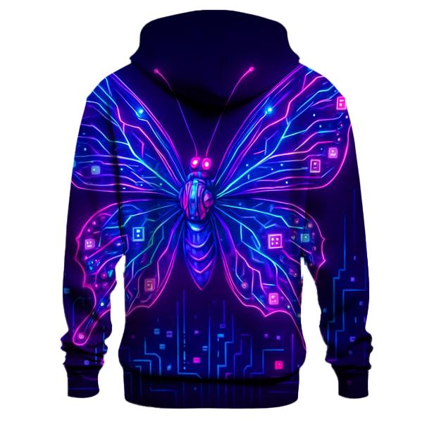 Neon Cybernetic Butterfly hoodie trends