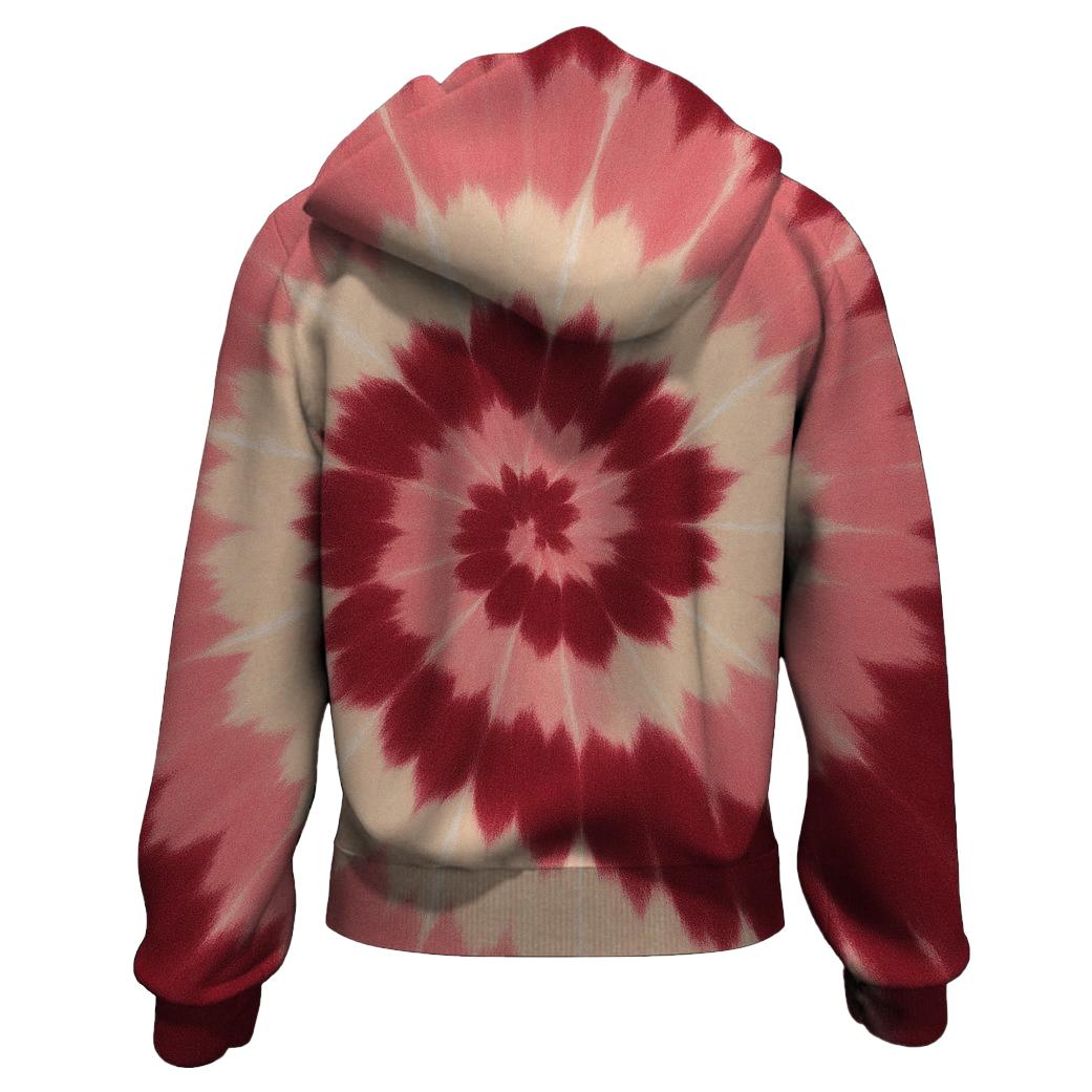 Spiral Bloom Overdye zip-up hoodies