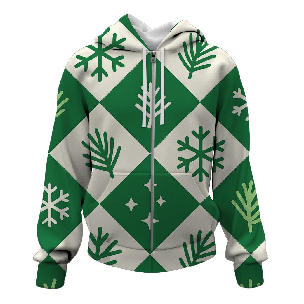 Snowflake Tile Serenade zip-up hoodies