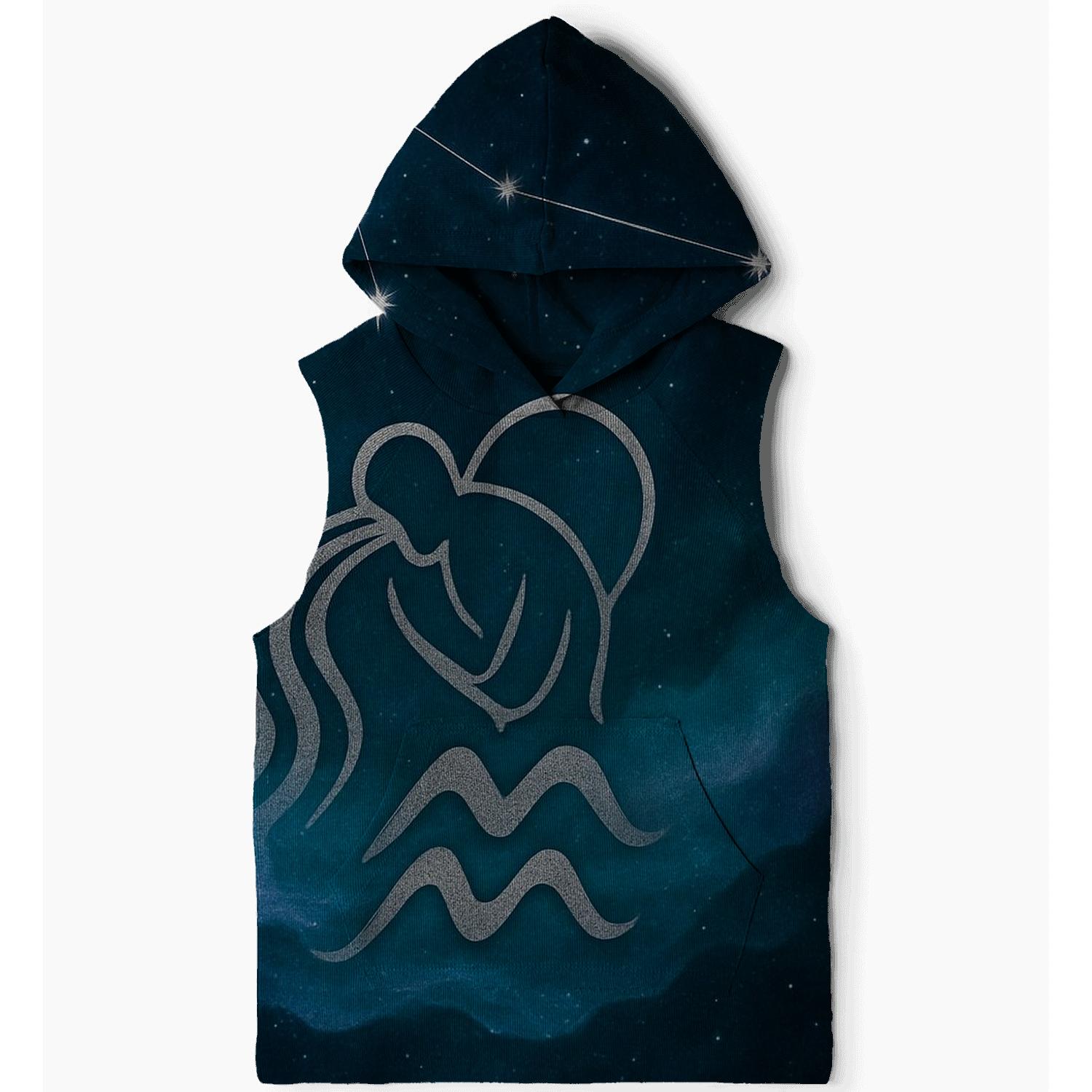 Aquarius Celestial Wave Nebula pullover hoodies