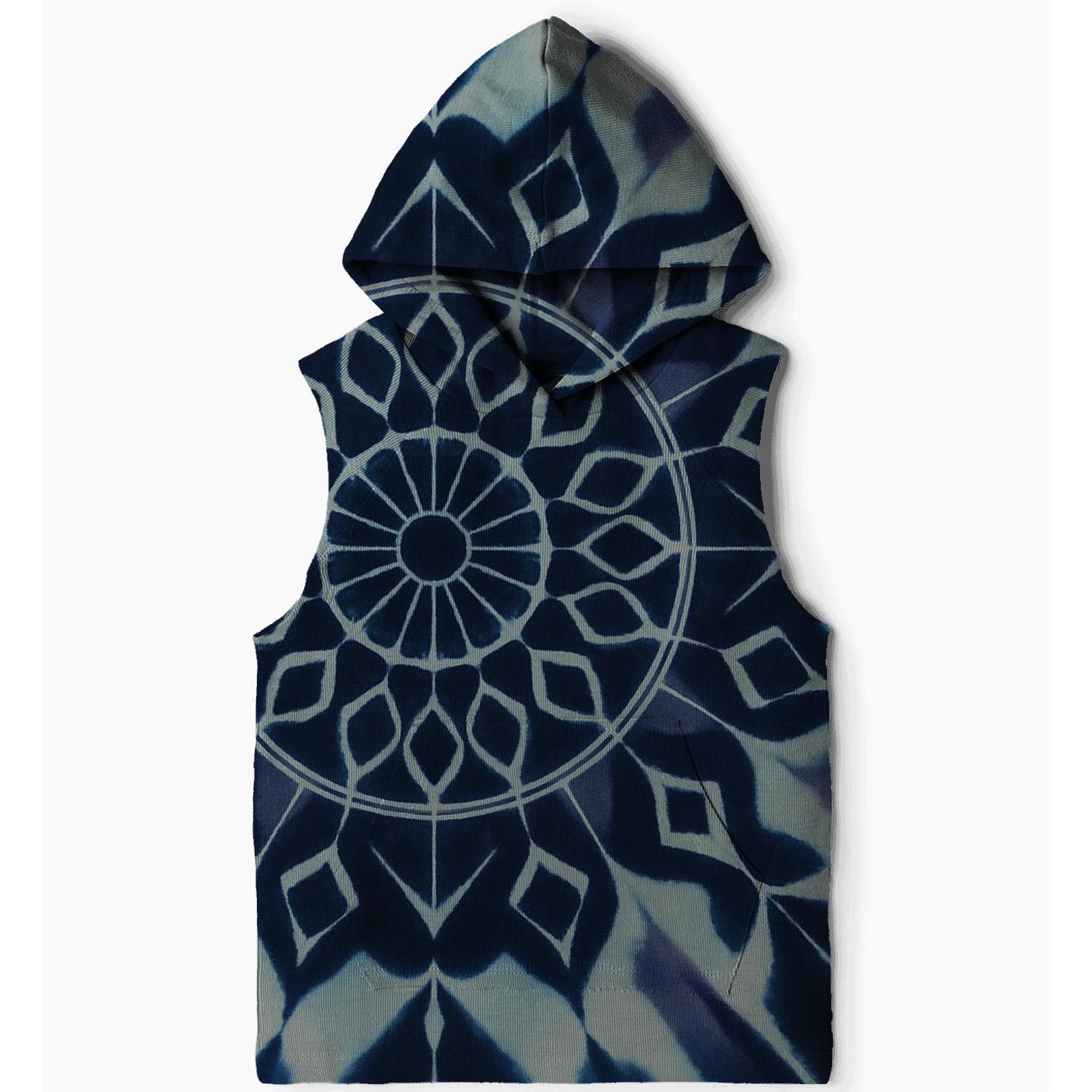 Indigo Arashi Mandala zip-up hoodies