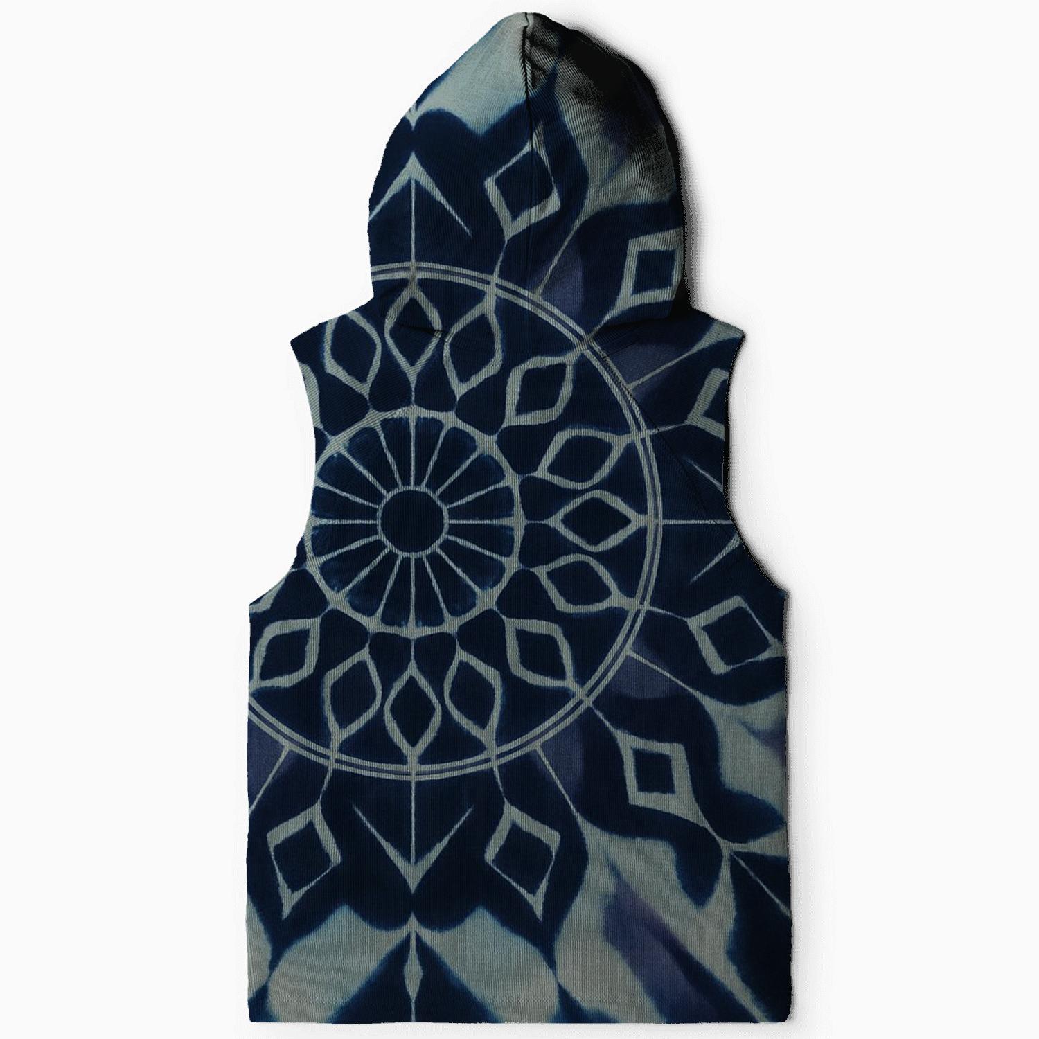 Indigo Arashi Mandala zip-up hoodies