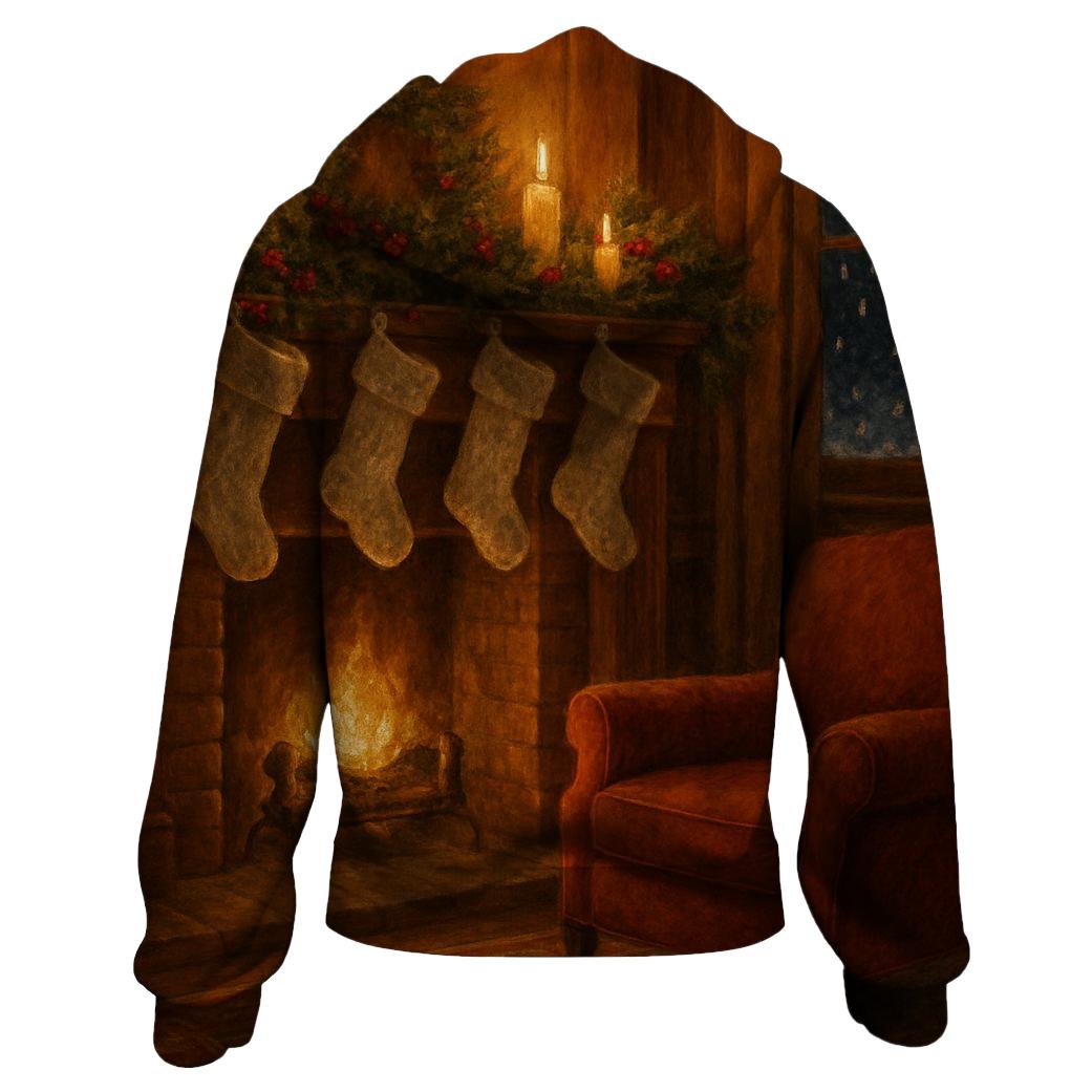 Christmas Eve Fireplace Magic graphic hoodies