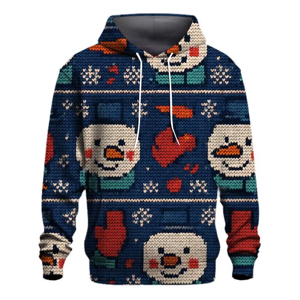 Gaudy Snowman Sweater Grid Design hoodie styles
