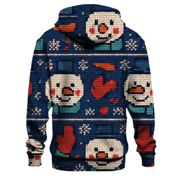 Gaudy Snowman Sweater Grid Design hoodie styles