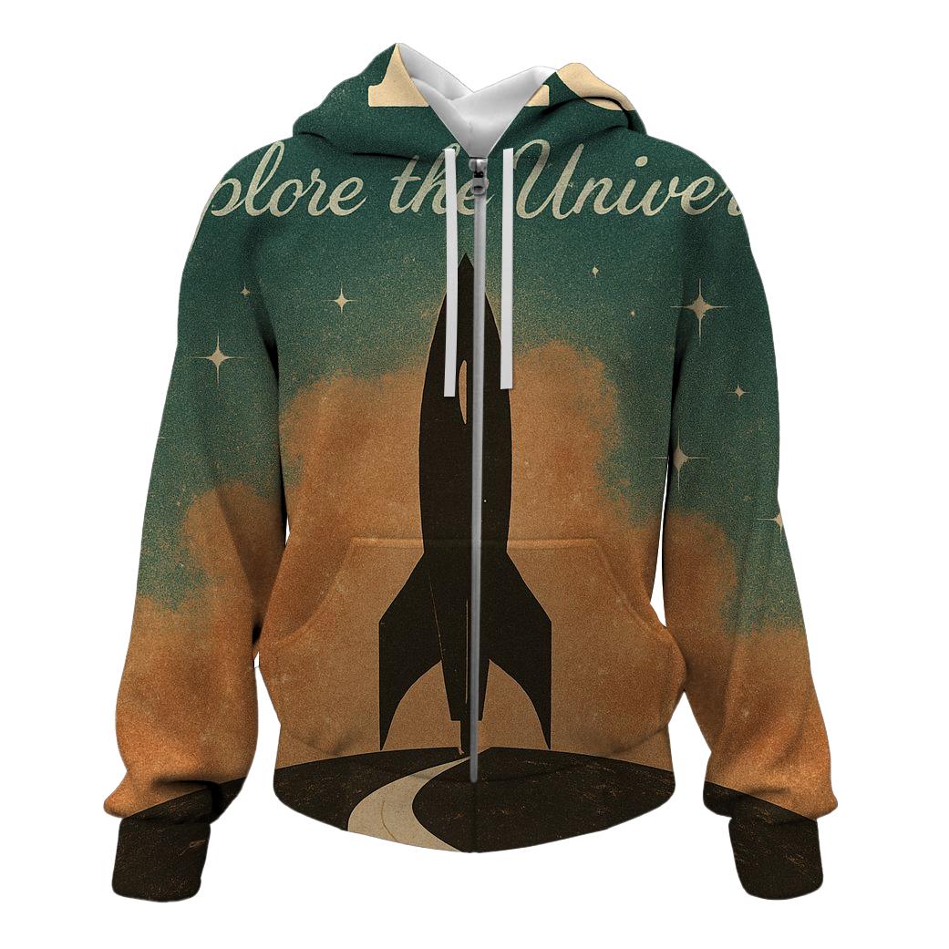 Vintage Space Route Poster heavyweight hoodies
