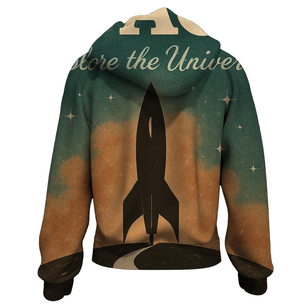 Vintage Space Route Poster heavyweight hoodies