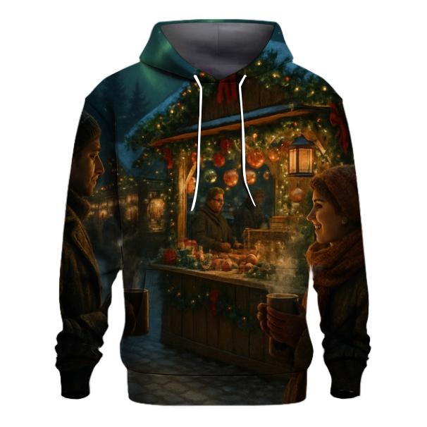 Midnight Market Under Northern Lights custom hoodies
