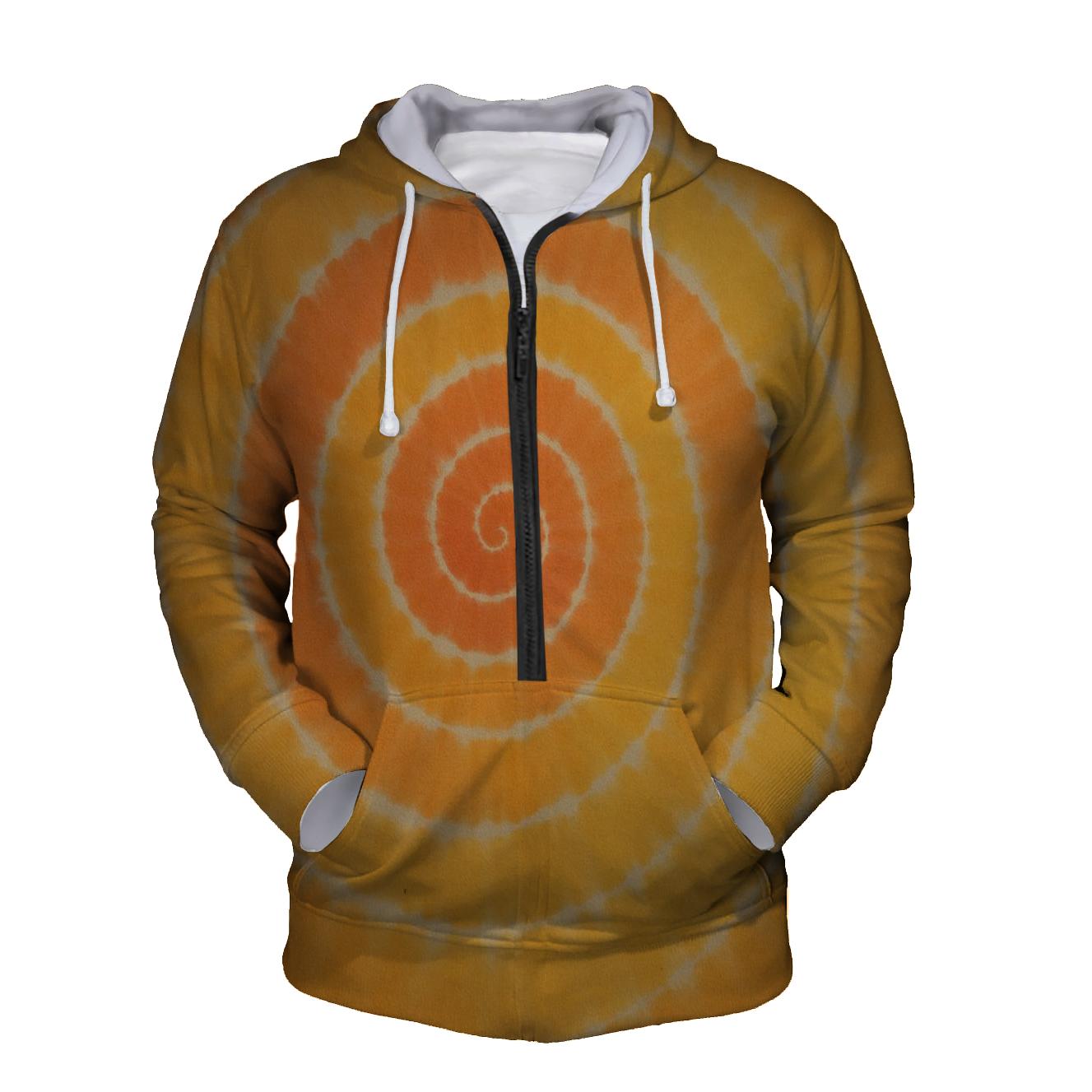 Radial Sunrise Spiral zip-up hoodies
