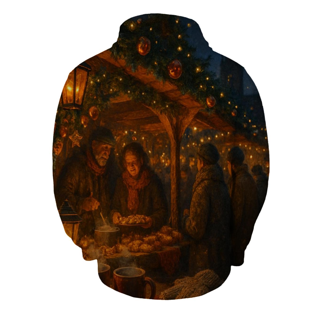 Market Night Garland printed hoodies