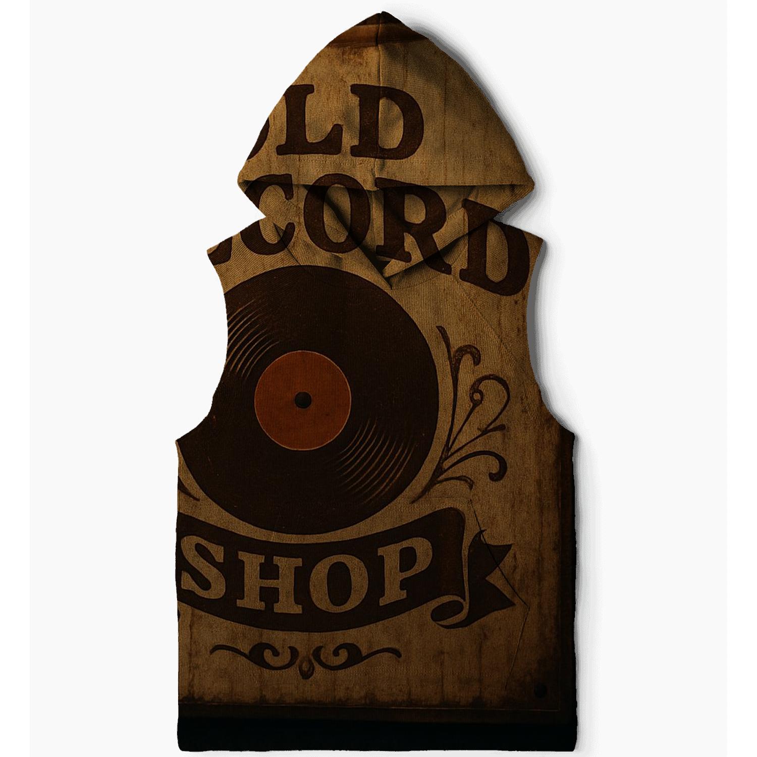 Rustic Vinyl Record Shop Sign printed hoodies