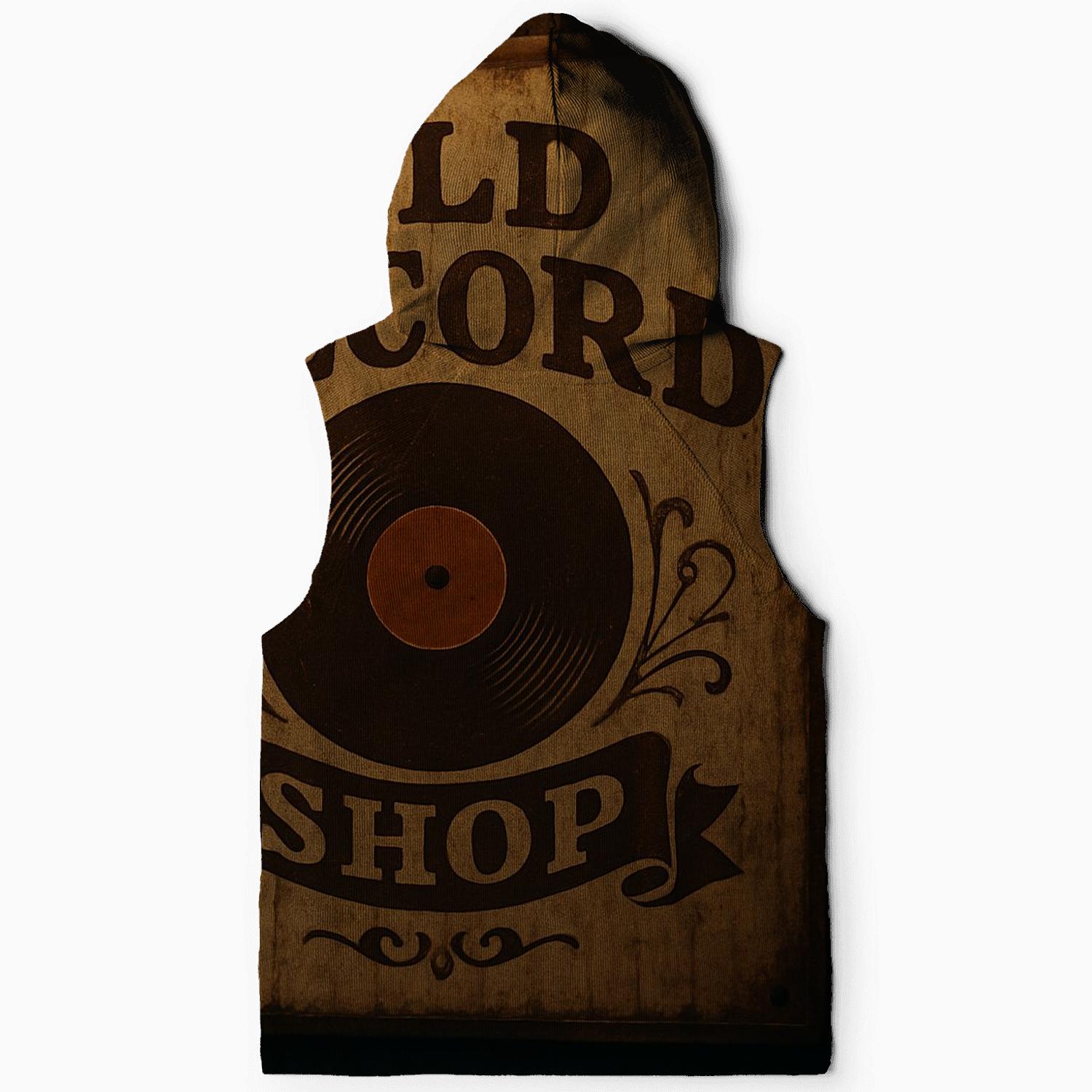 Rustic Vinyl Record Shop Sign printed hoodies