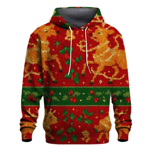 Tinsel Tangle Reindeer Parade Design premium hoodies
