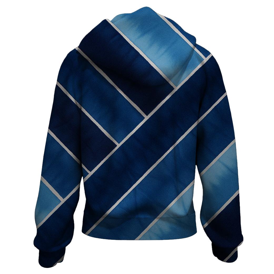 Arashi Indigo Diagonals zip-up hoodies
