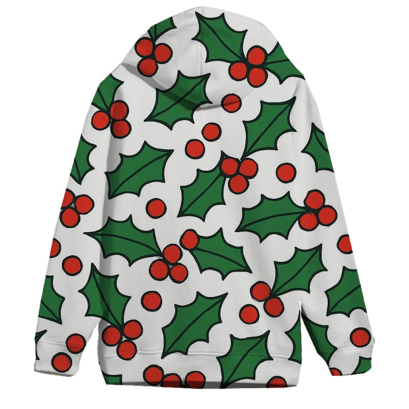 Festive Holly Garland Pattern heavyweight hoodies