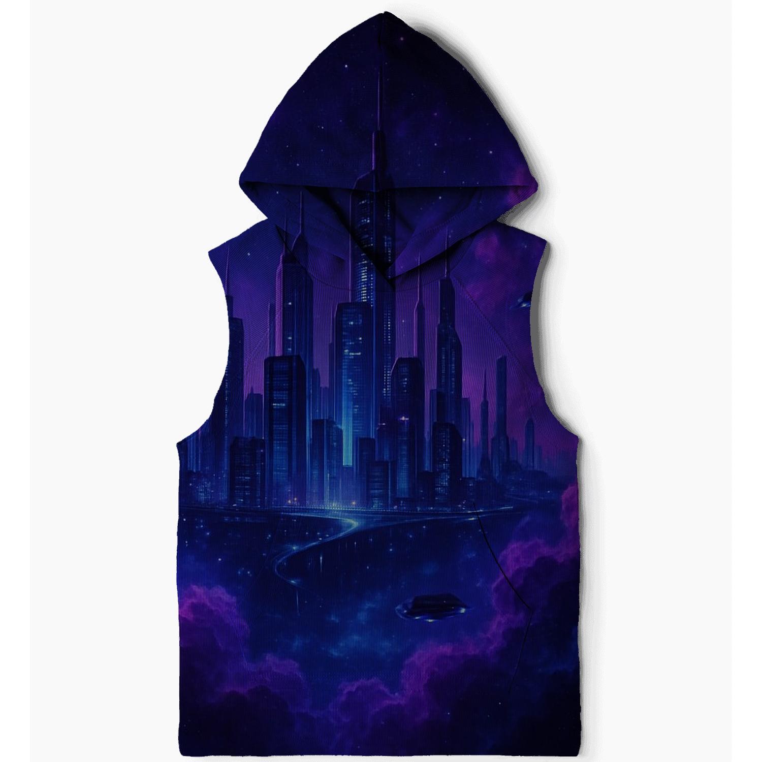 Futuristic Nebula City pullover hoodies