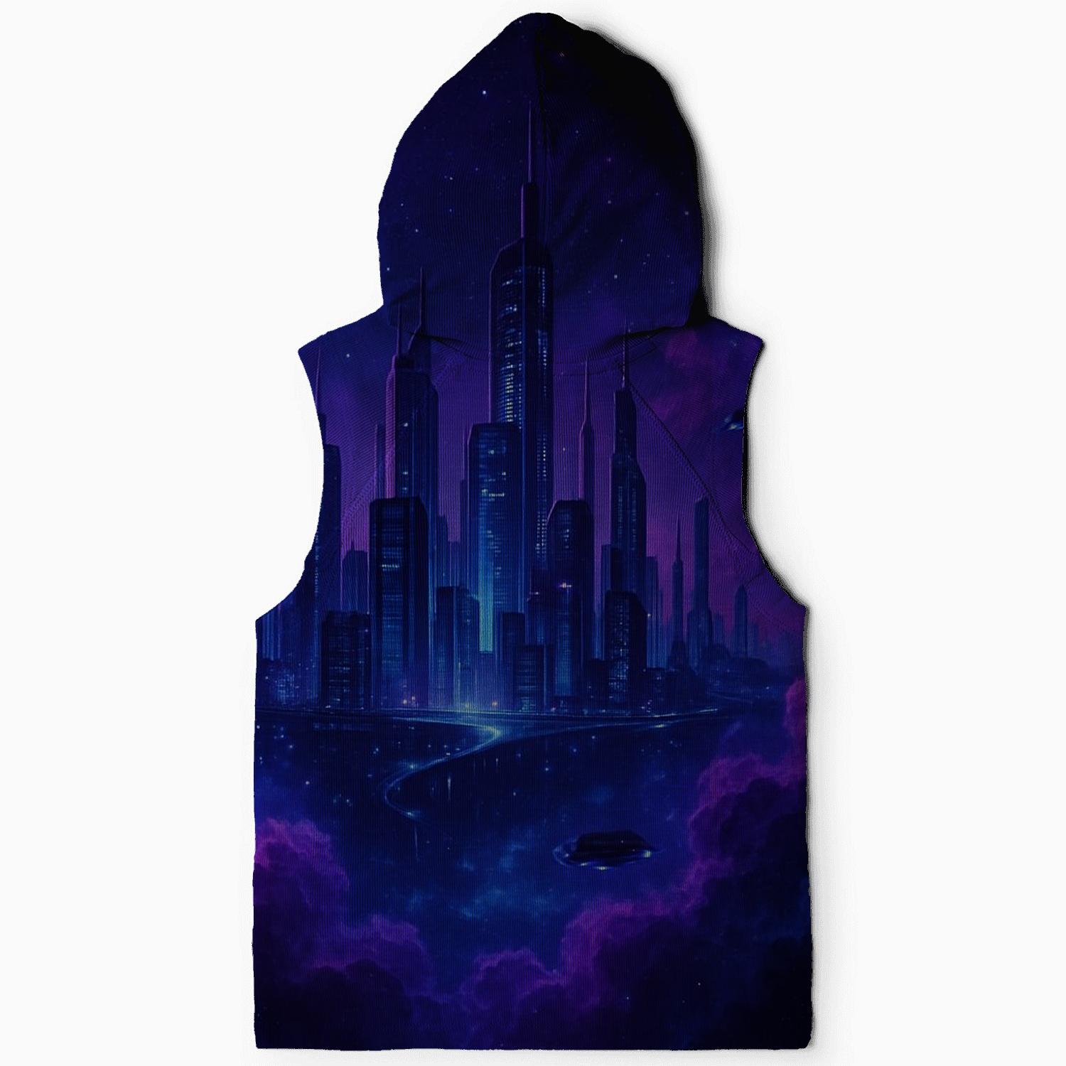 Futuristic Nebula City pullover hoodies