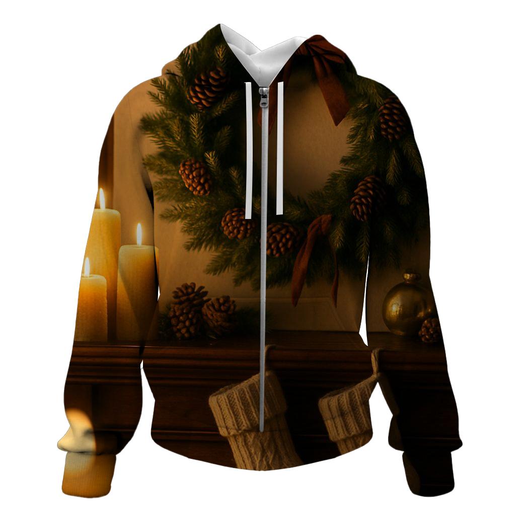 Wreath By Candlelight printed hoodies