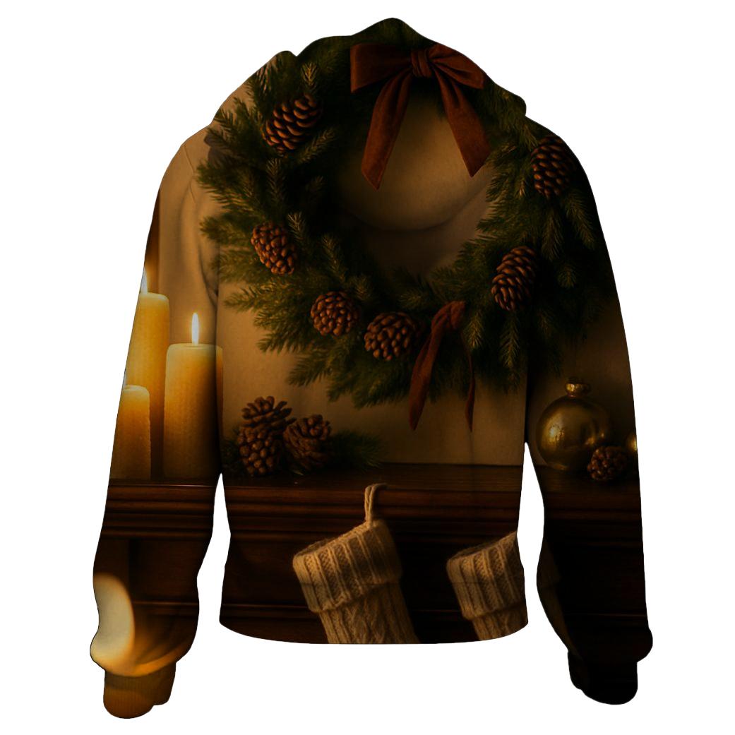 Wreath By Candlelight printed hoodies