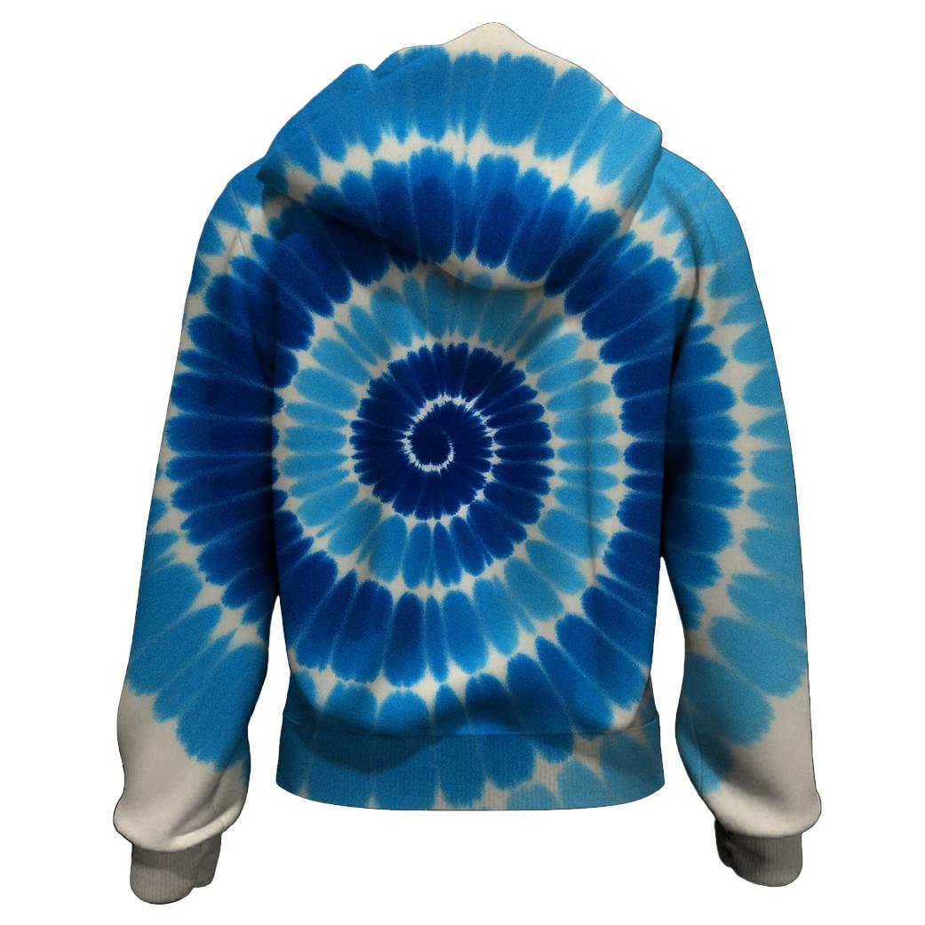 Indigo Spiral Burst hoodie designs