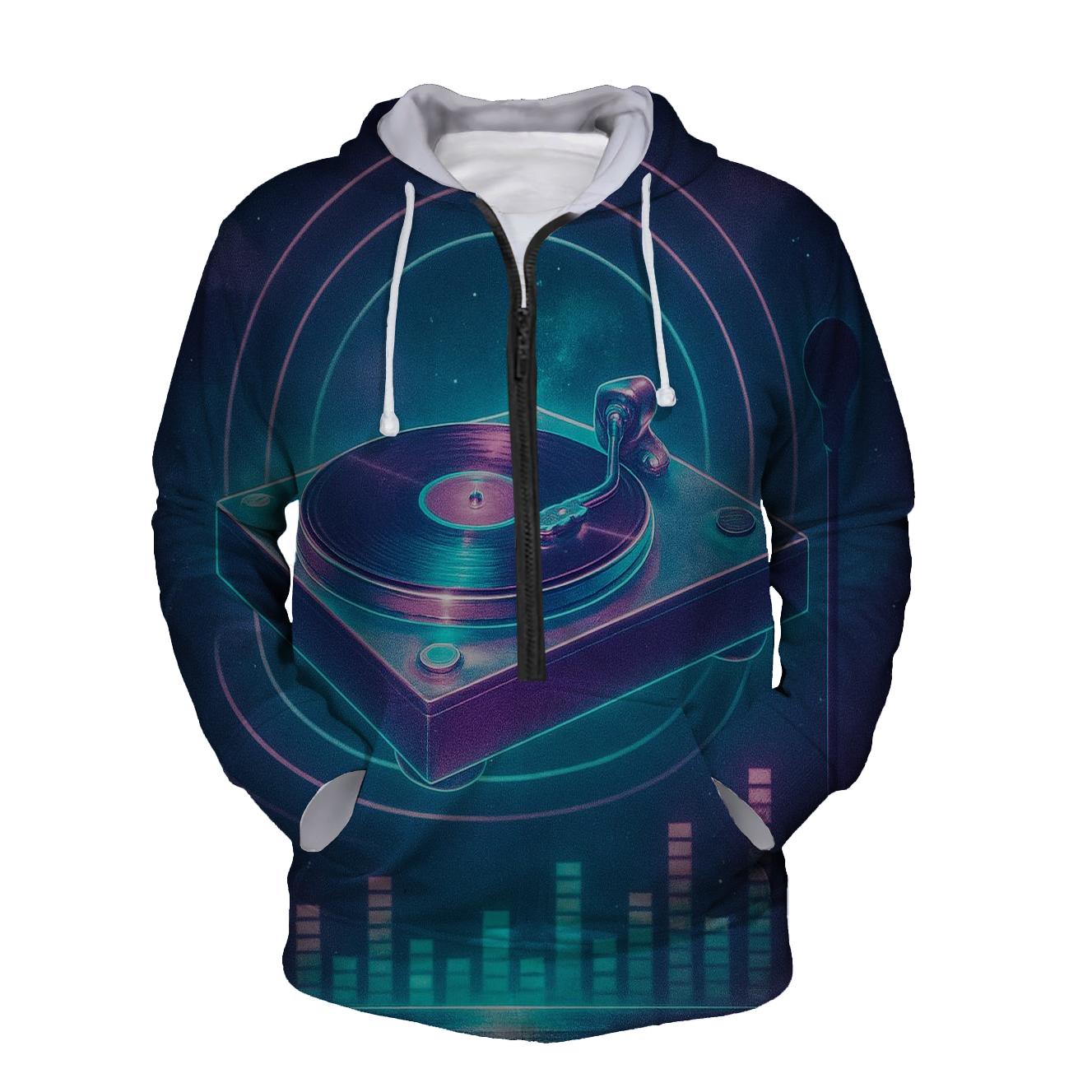 Neon Turntable Odyssey zip-up hoodies