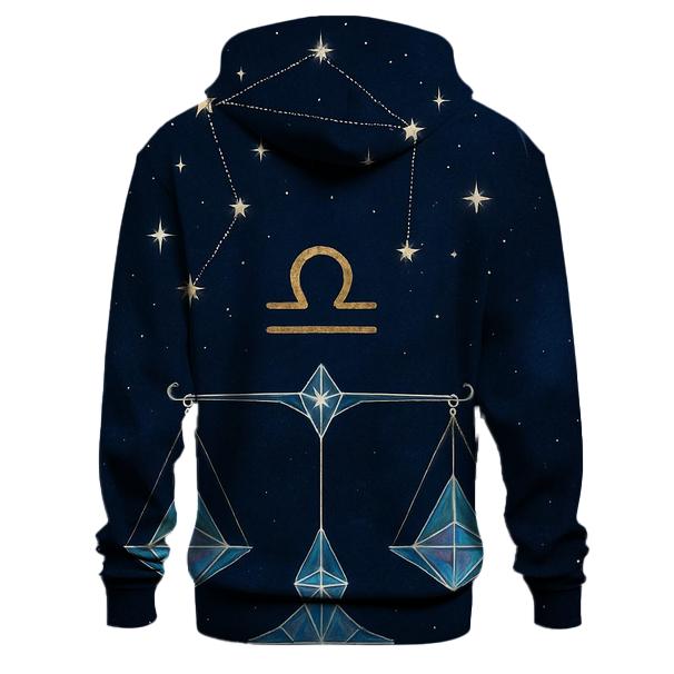 Harmonic Libra Scales Star Map embroidered hoodies