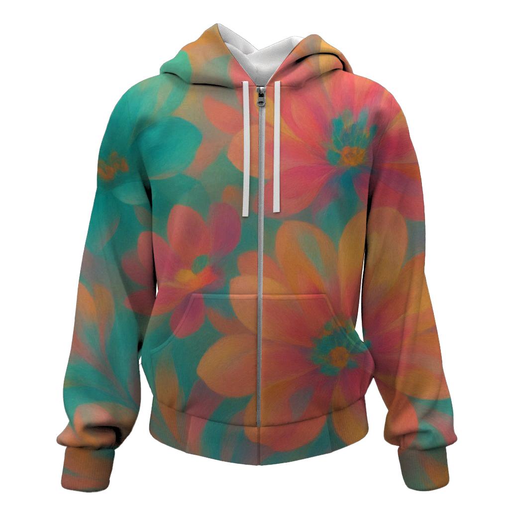 Abstract Floral Fusion custom hoodies
