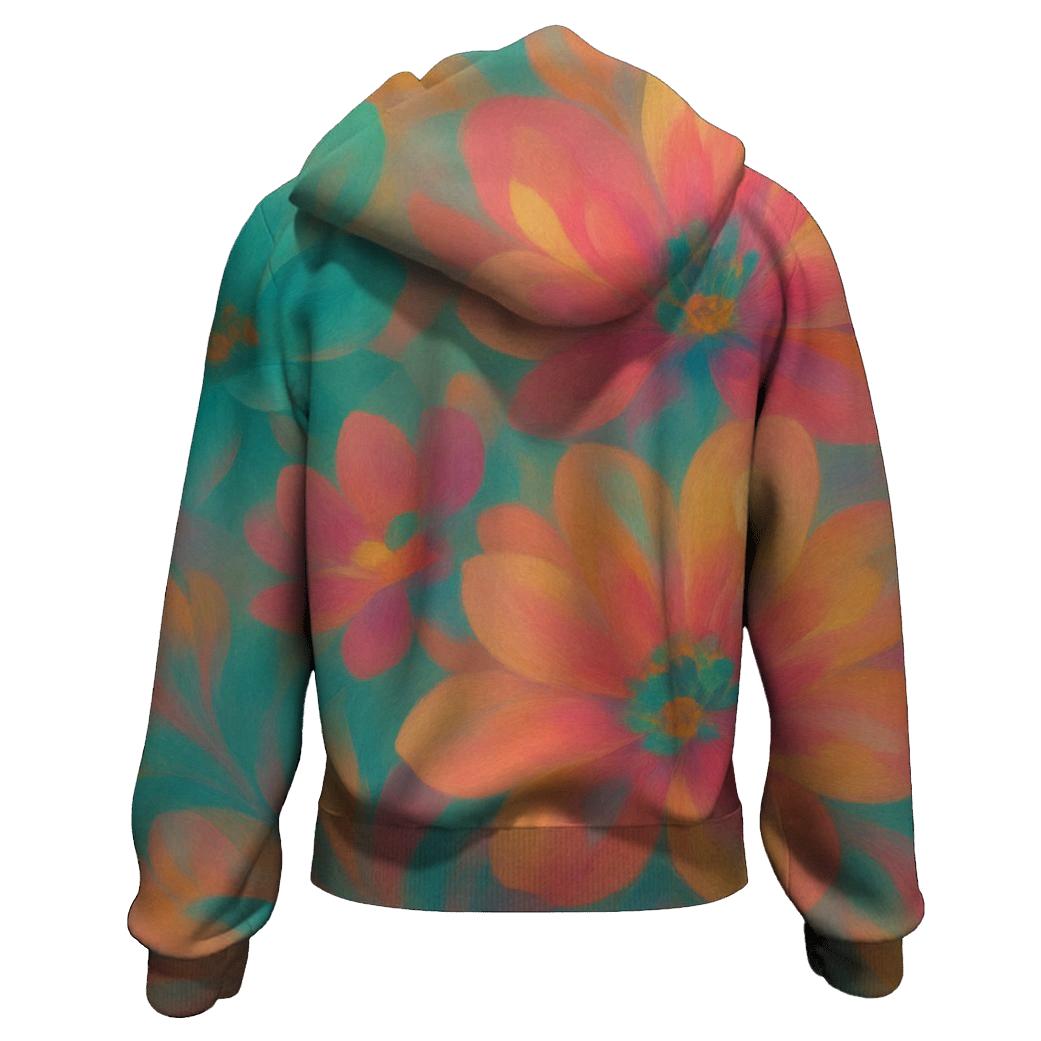 Abstract Floral Fusion custom hoodies