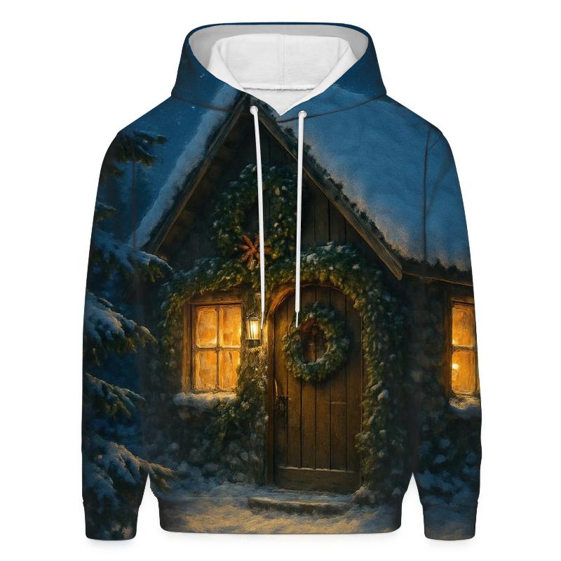 Midnight Mistletoe Cottage designer hoodies