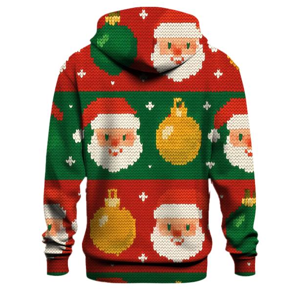 Jolly Santa And Ornament Rows Design heavyweight hoodies