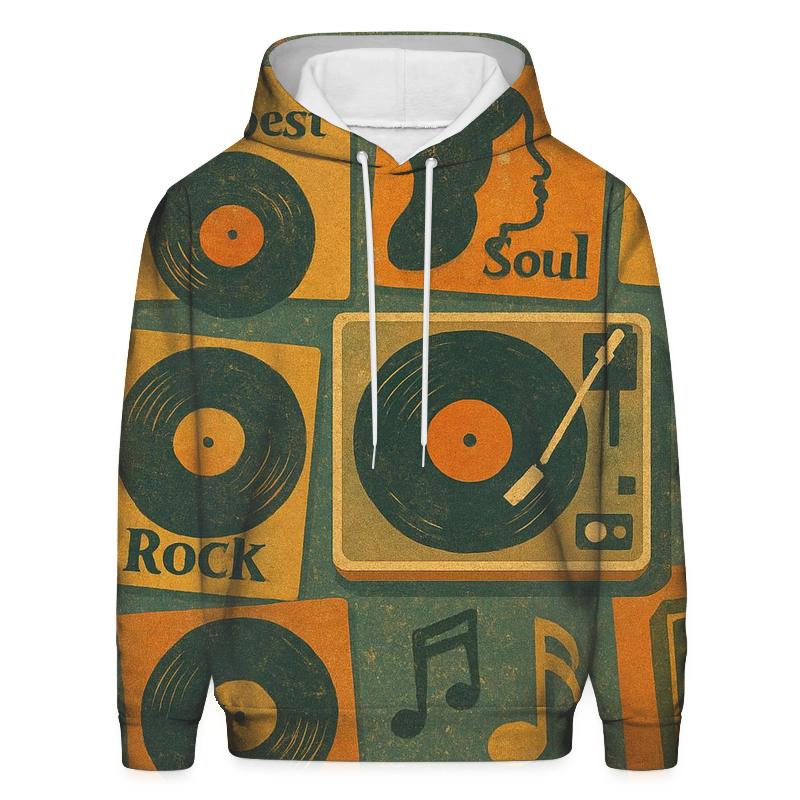 Faded Vintage Vinyl Record Collection designer hoodies