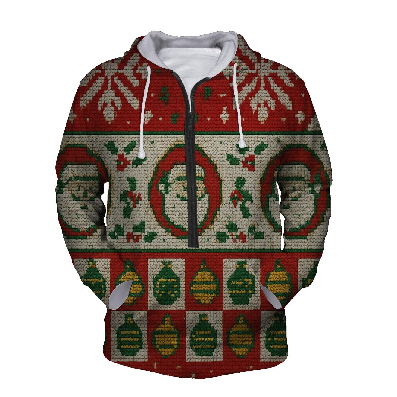 Jolly Tinsel Patchwork Design premium hoodies
