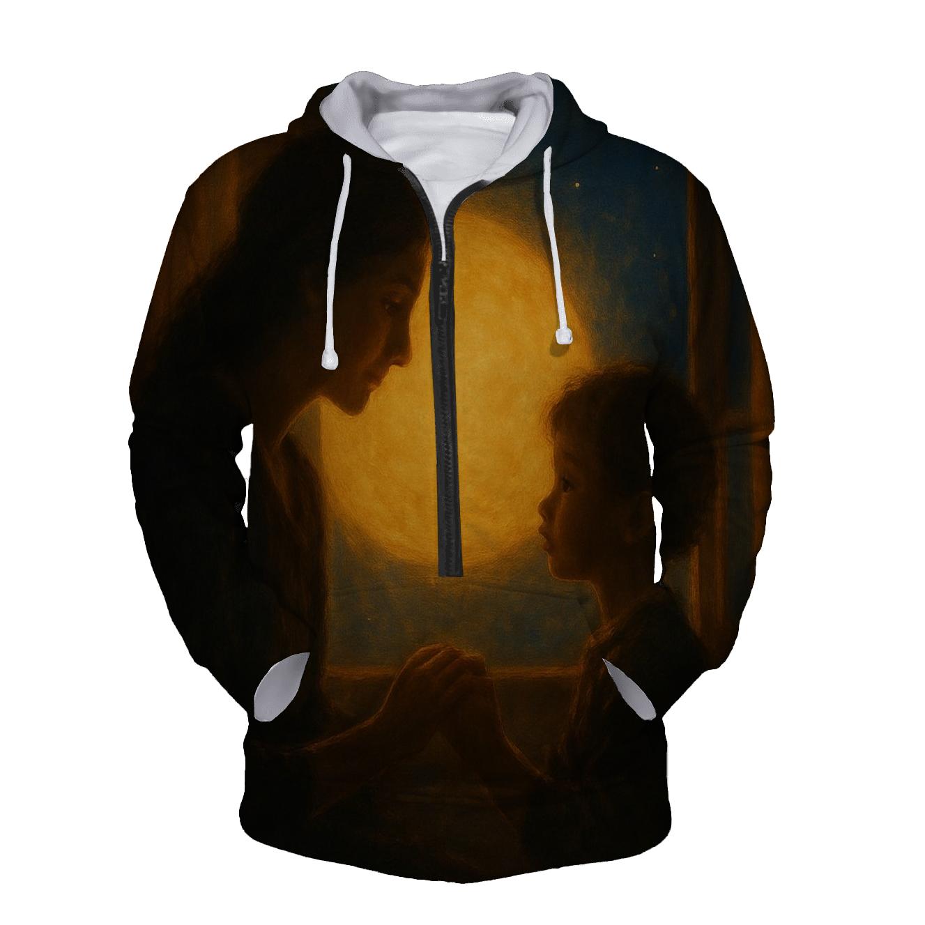 Celestial Hearth A Mothers Everlasting Glow embroidered hoodies