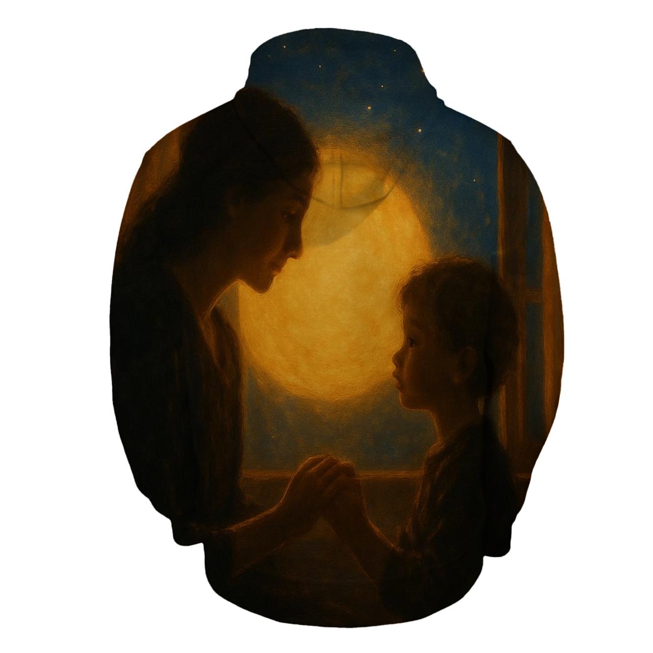 Celestial Hearth A Mothers Everlasting Glow embroidered hoodies