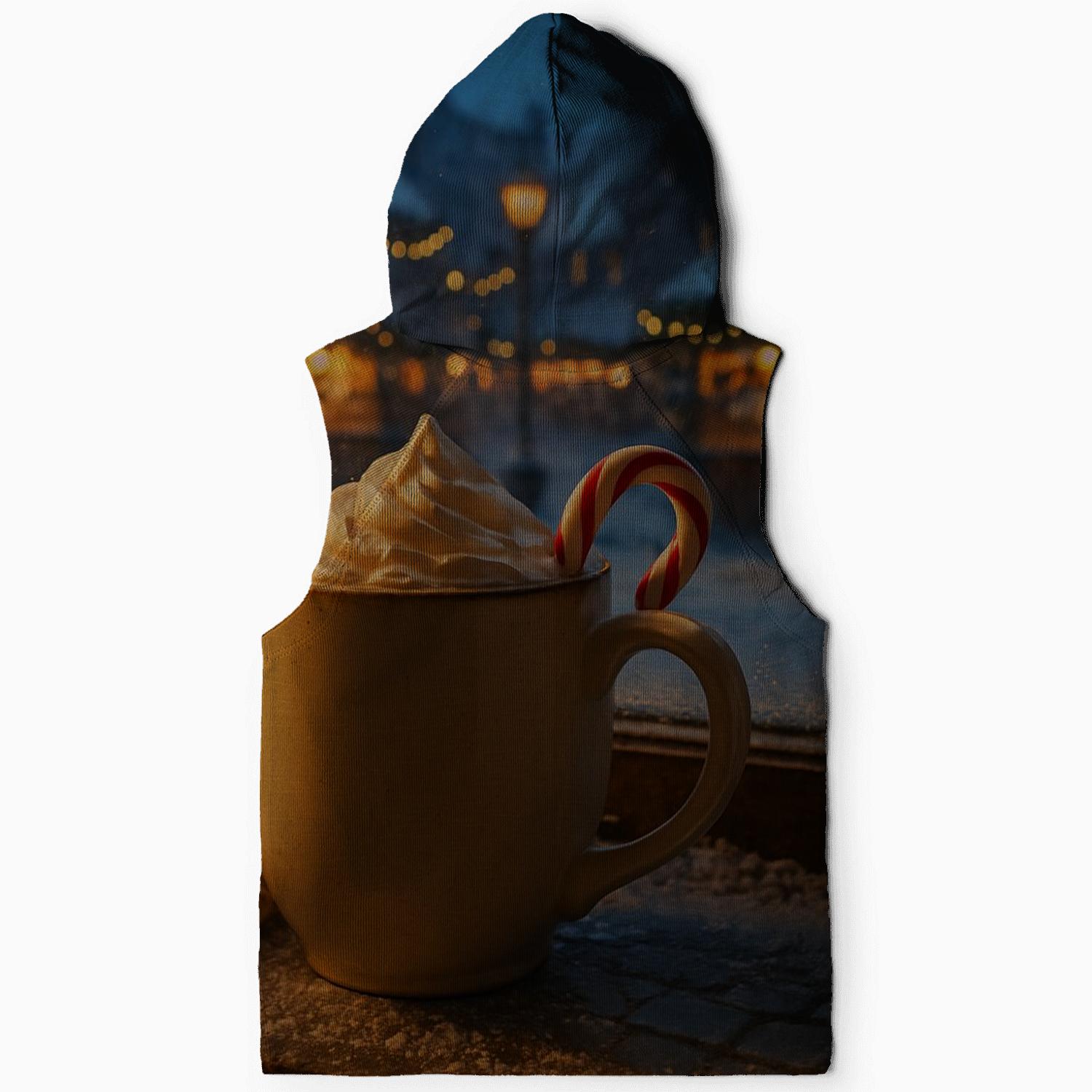 Snowbound Village Window printed hoodies