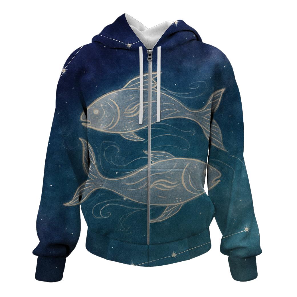 Celestial Pisces Dreamscape graphic hoodies