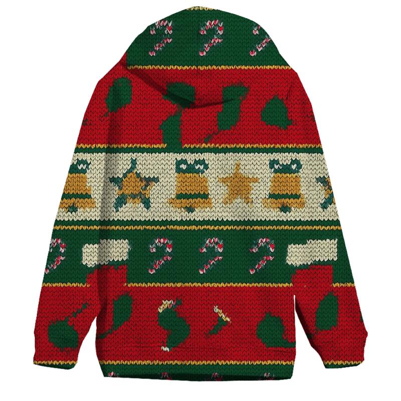 Jolly Stocking Stripe Tapestry Design graphic hoodies