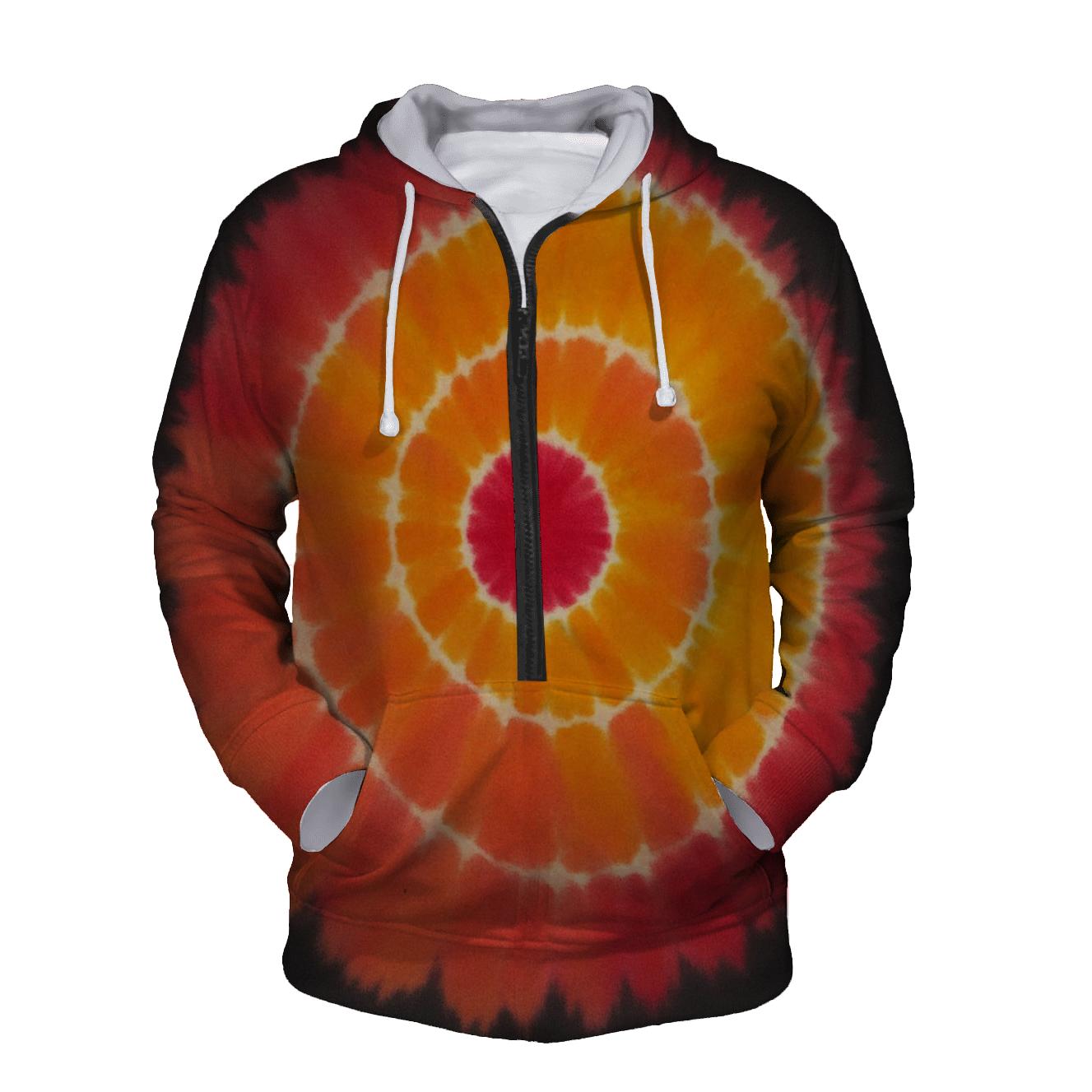 Vivid Bullseye Over-Dye Splash lightweight hoodies
