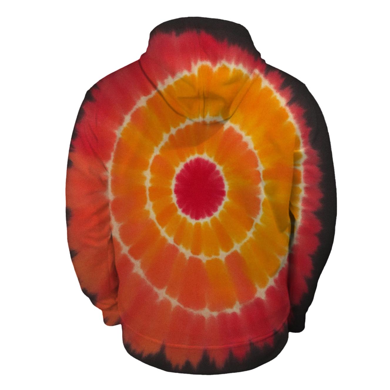 Vivid Bullseye Over-Dye Splash lightweight hoodies