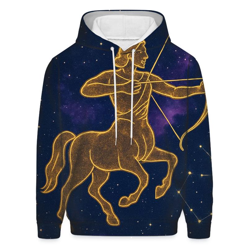 Celestial Sagittarius Constellation Map embroidered hoodies