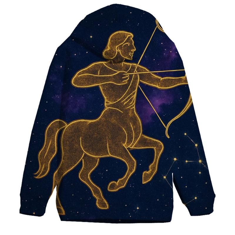 Celestial Sagittarius Constellation Map embroidered hoodies