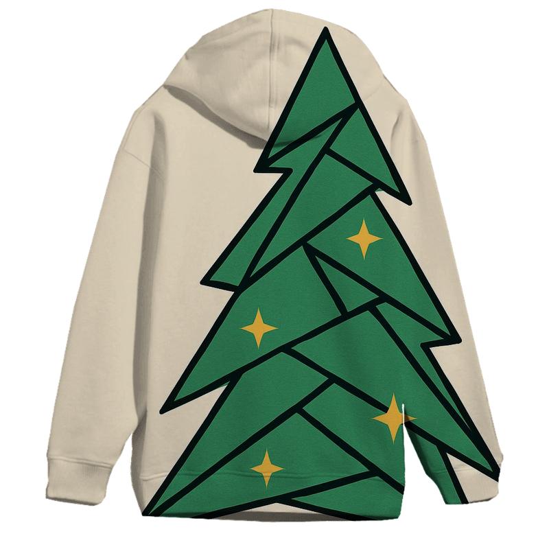 Festive Geometric Christmas Tree embroidered hoodies
